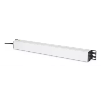 DIGITUS PDU - 1U aluminium rackmount 8x CEE 7/7 stopcontact 1x stopcontact 10A stekker 250VAC 50/60Hz IEC C14 stekker voorzekering