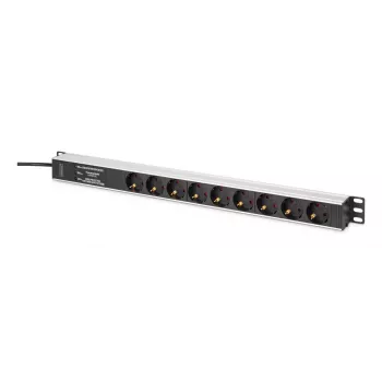 DIGITUS PDU - aluminium rack-inbouw frequentiefilter 2 m 16 A 3600 W 230 V AC 50/60 Hz 7x veiligheid 2x stopcontact