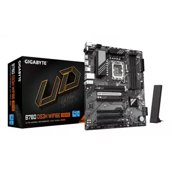 GIGABYTE B760 DS3H WIFI6E GEN5 moederbord - ondersteunt Intel Core 14e gen CPU's, 8+2+1 fasen digital VRM, tot 5600MHz DDR5, 2xPCIe 4.0 M.2, Wi-Fi 6E, 1GbE LAN, USB 3.2 Gen 2x2