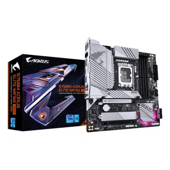 GIGABYTE Moederbord B760M AORUS ELITE WIFI6E GEN5 — Micro ATX, LGA1700, DDR5 tot 5600MHz, 12+1+1 VRM, 2x PCIe4.0 M.2, Wi-Fi 6E, 2.5 GbE
