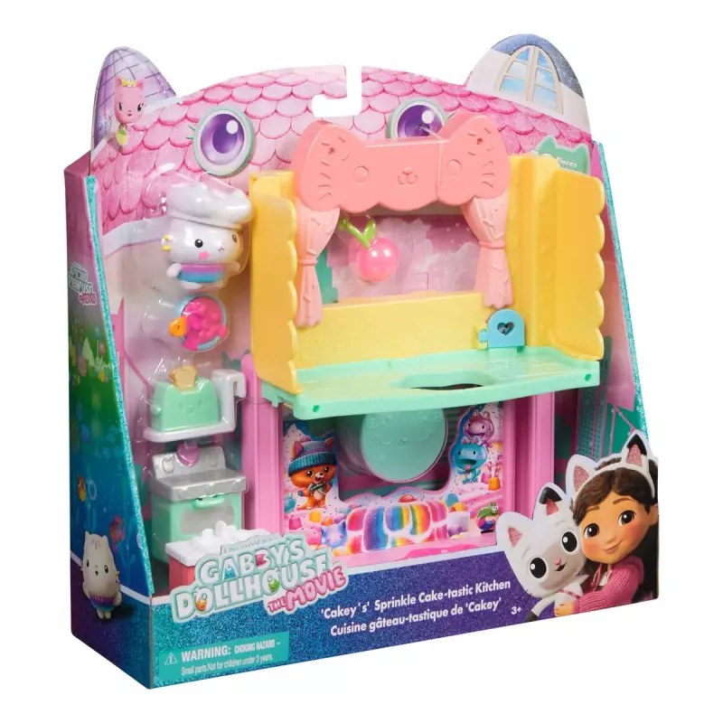 Actiefiguur Gabby's Dollhouse Cakeys Sprinkle Cake-tastic keuken veelkleurig