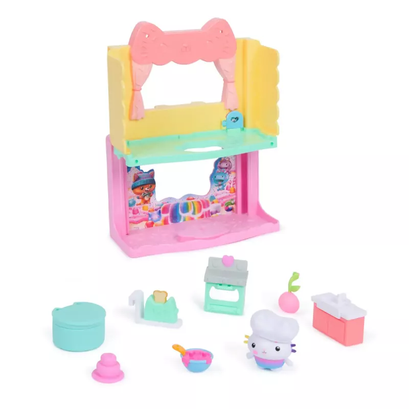 Actiefiguur Gabby's Dollhouse Cakeys Sprinkle Cake-tastic keuken veelkleurig