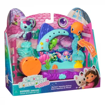 Gabbys Poppenhuis: De Film, Mercats aquarium-balkon, met speelfiguur & poppenhuisaccessoires, kinderspeelgoed voor meisjes & jongens vanaf 3 jaar