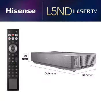 Hisense 120L5ND projectie-tv ultra-korteafstandsprojector 2700 ANSI lumen DLP UHD 4K (3840x2160) zwart, zilver 3D