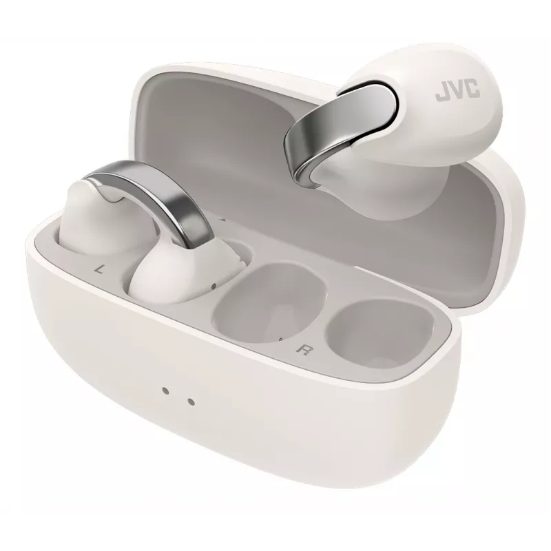 JVC HA-NP1T headset True Wireless Stereo (TWS) ear-clip-on bellen/muziek USB Type-C Bluetooth zilver, wit