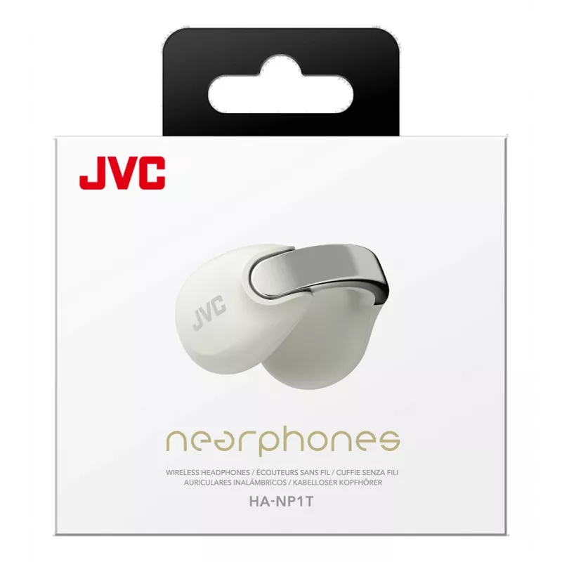 JVC HA-NP1T headset True Wireless Stereo (TWS) ear-clip-on bellen/muziek USB Type-C Bluetooth zilver, wit