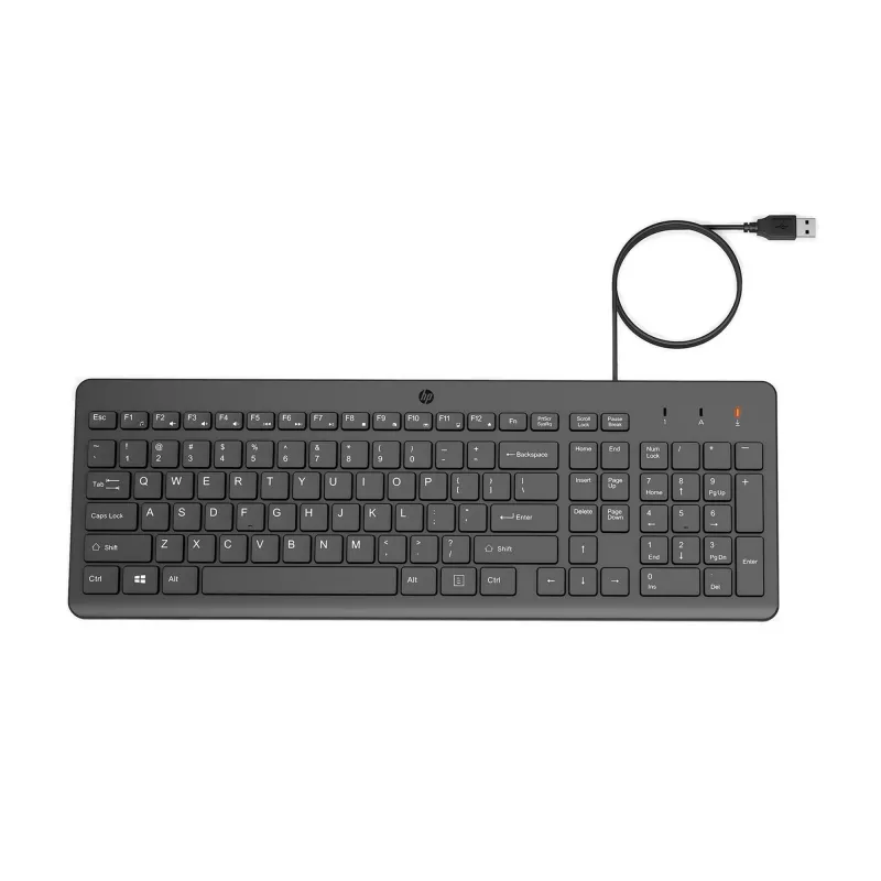 HP 150 bedrade toetsenbord, full-size (100%), bedraad, USB, mechanisch, QWERTY, zwart