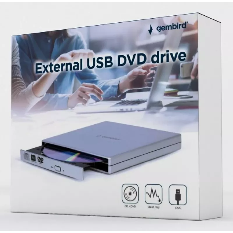 GEMBIRD externe USB-dvd-drive, zilver