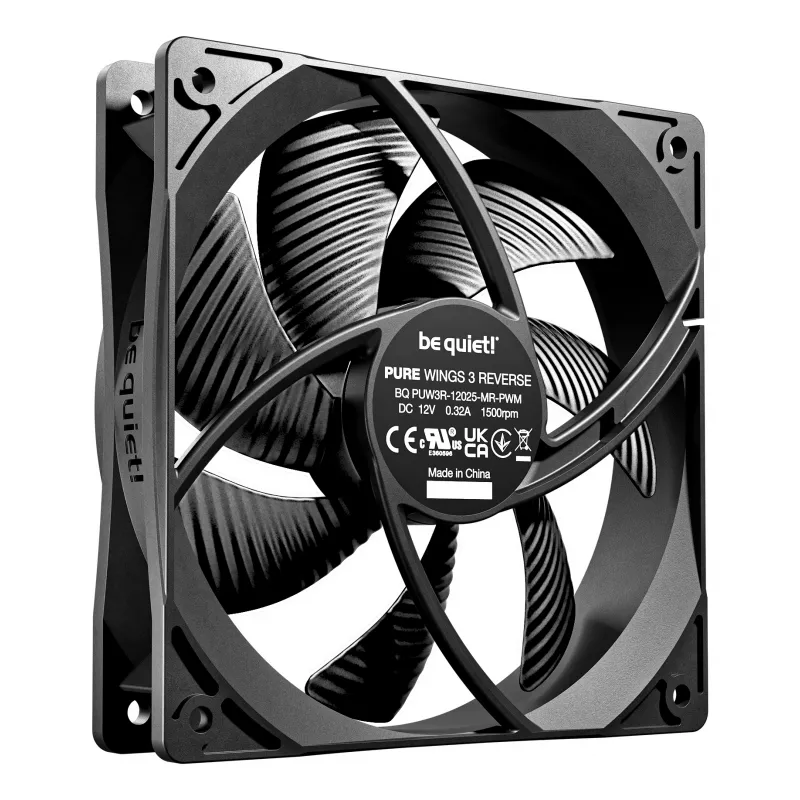 be quiet! Pure Wings 3 120mm | PWM Reverse triple-pack computerbehuizingsventilator 12 cm zwart 3 stuks