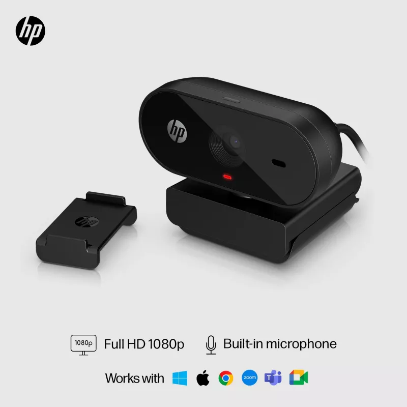 HP 320 FHD-webcam, 1920 x 1080 pixel, Full HD, 30 fps, thuis, USB, zwart