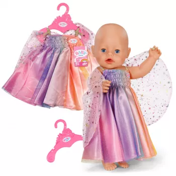 Poppenjurk ZAPF BABY born Rainbow-nachthemd voor 3–12 jaar, textiel, meerkleurig, opvouwbaar