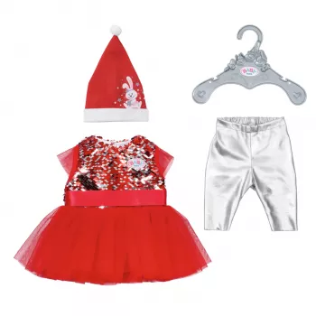 Poppenjurk ZAPF BABY born Xmas Dress voor 43 cm poppen, textiel, meerkleurig, opvouwbaar, leeftijd 3–12