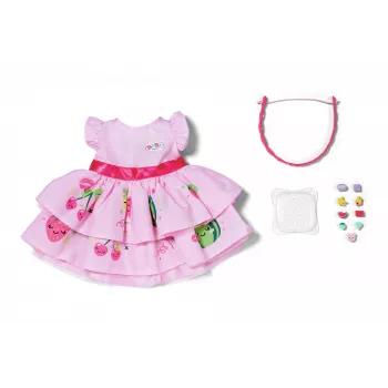 Poppenjurk ZAPF BABY born Jurk met Pinplay voor 43 cm pop, meerkleurig, opvouwbaar, leeftijd 3+