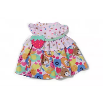 Poppenjurk ZAPF BABY born Jurk Früchte voor 43 cm poppen, meerkleurig, opvouwbaar, leeftijd 3+