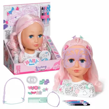 BABY born Styling Head Artist, make-up/styling-poppenhoofd, vrouwelijk, 3 jaar, meerkleurig