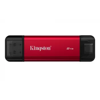 Externe SSD Kingston 2 TB Dual USB-A/USB-C, USB 3.2 Gen 2, lezen 1050 MB/s, schrijven 950 MB/s, zwart/rood
