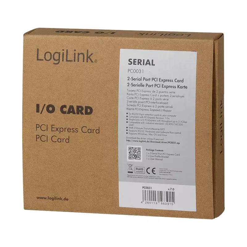 LogiLink PC0031 PCIe-interfacekaart, 2x serieel (COM)