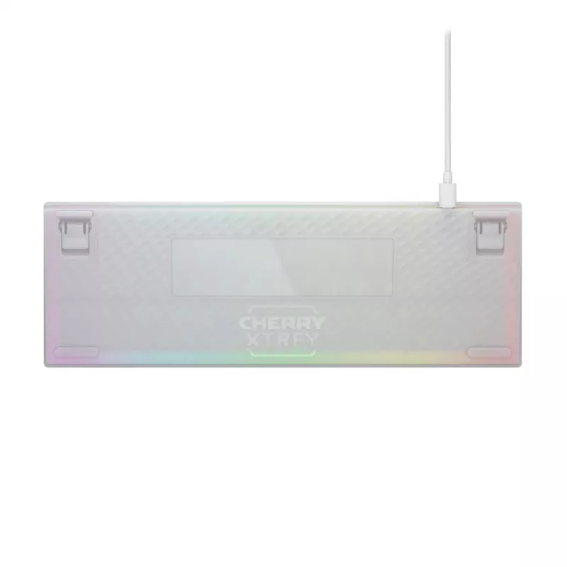 CHERRY XTRFY K5V2 RGB compact bedraad mechanisch 65%-gamingtoetsenbord, CHERRY MX2A Red, Duitse QWERTZ-indeling, wit