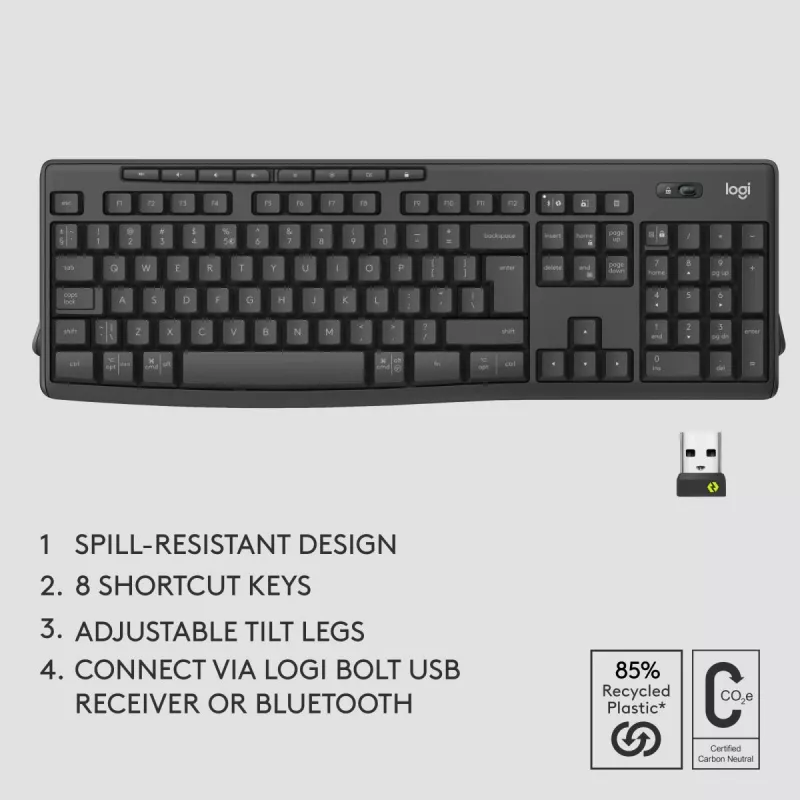 Logitech MK370 Combo voor zakelijk gebruik Draadloos Toetsenbord en muis Full-size QWERTZ