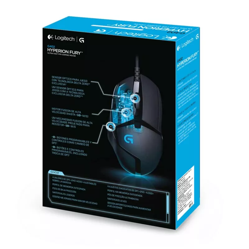 LOGITECH G402 FPS gaming-muis USB Hyperion Fury - EWR2