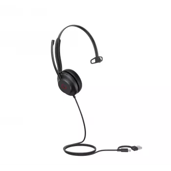 Yealink UH35 Mono UC USB-C/A headset, bedraad, 20–20000 Hz, gesprekken/muziek, 96,5 g, headset, zwart