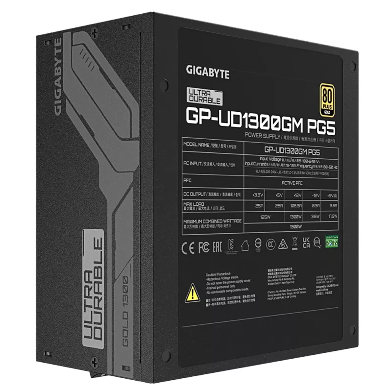 GIGABYTE UD1300GM PG5 voeding 1300 W 20+4 pin ATX ATX zwart