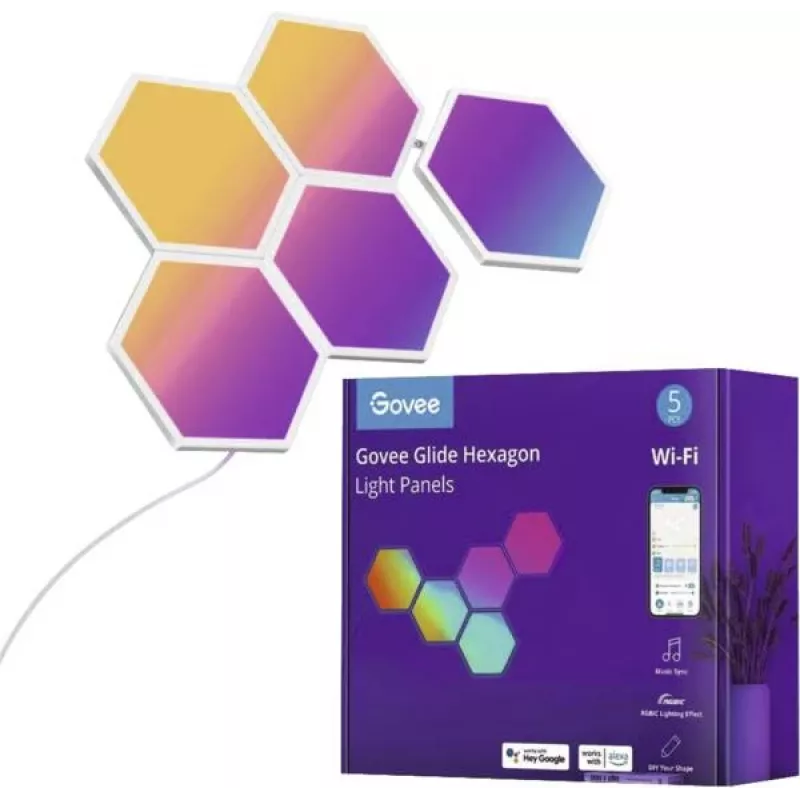 Govee Glide Hexa B6061 led-lichtpanelen, 5 stuks