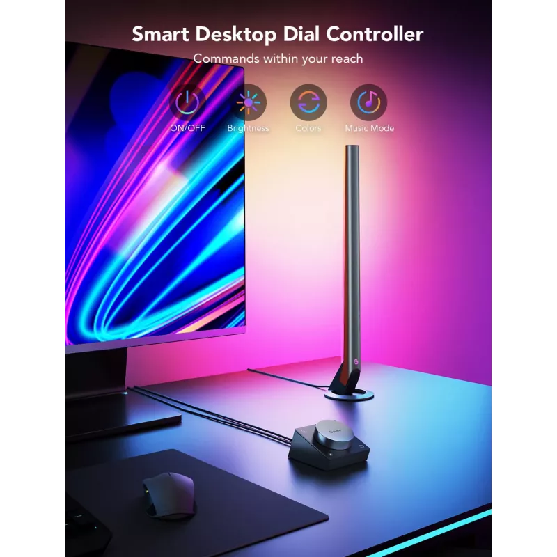 Smart verlichtingsset Govee H6047, Wi-Fi/Bluetooth, 12V 24W, zwart, 5 stuks