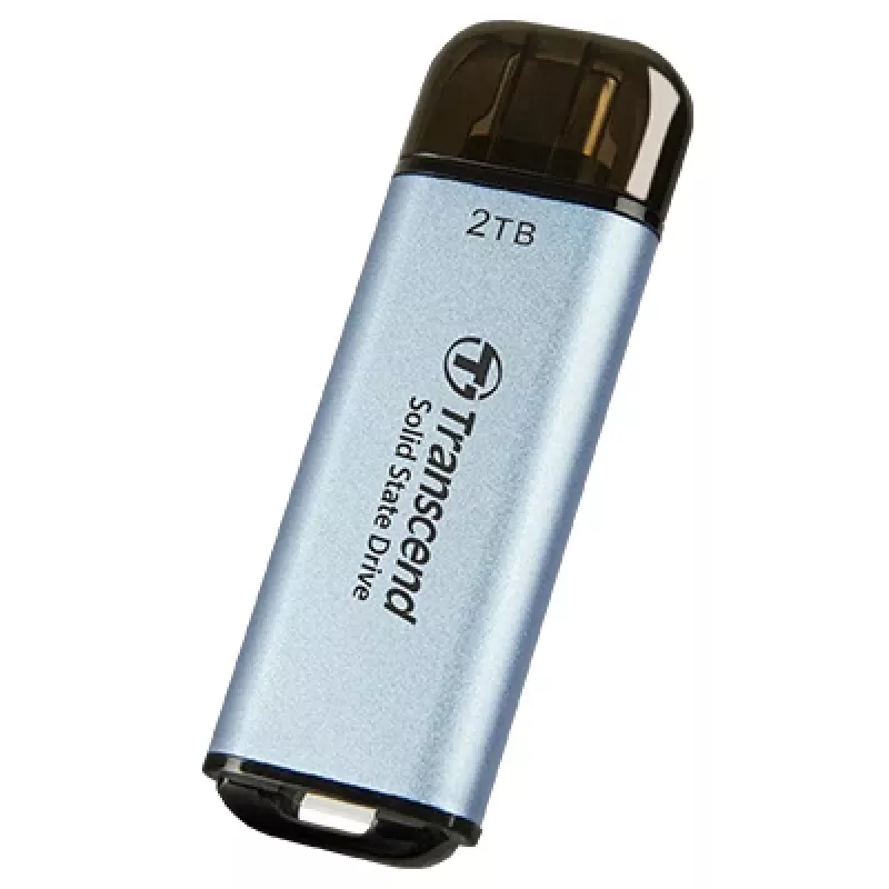 TRANSCEND Esd300c - 2TB draagbare SSD - USB Type-C - 3D NAND Flash - hemelsblauw