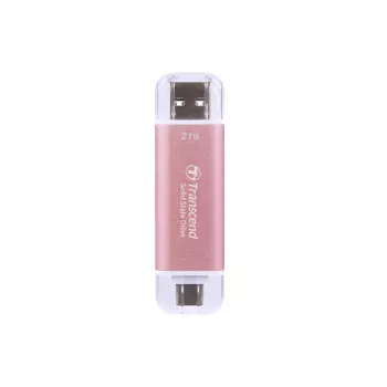 TRANSCEND Esd310p - 2TB draagbare SSD - USB Type-A / USB Type-C - roze