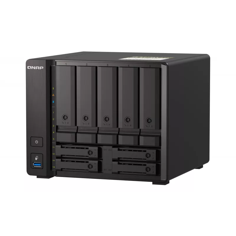 QNAP TS-H973AX NAS tower Ryzen Embedded V1500B 8 GB DDR4 0 TB QuTS hero Black