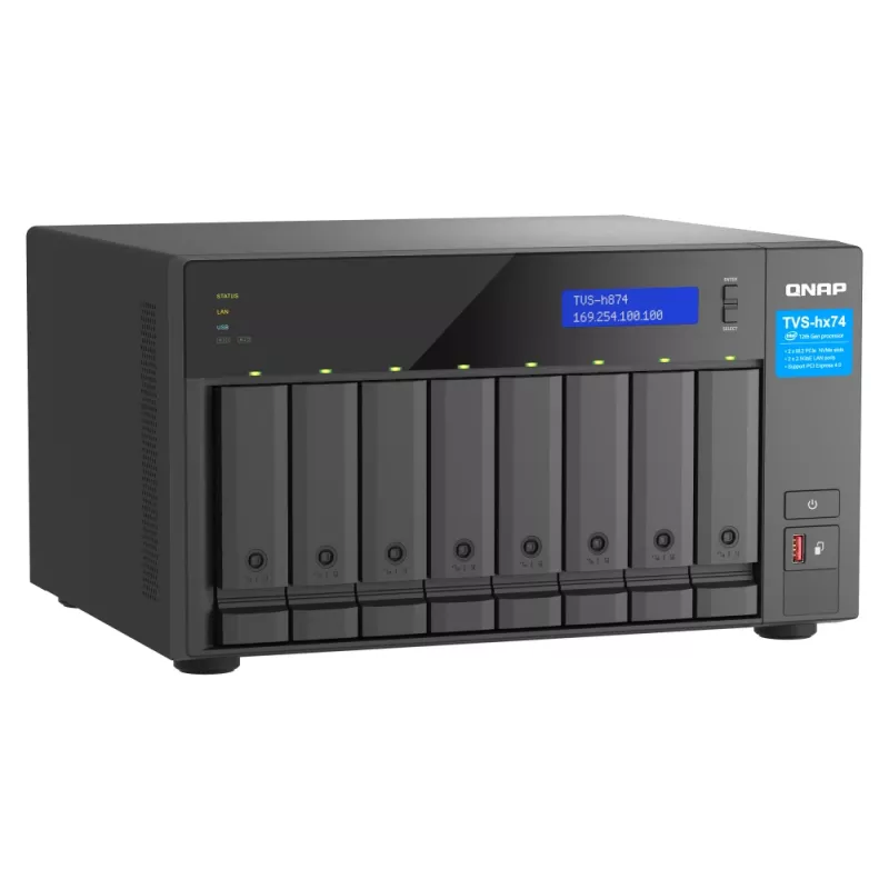 QNAP TVS-h874X NAS tower Intel® Core™ i9 64 GB DDR4 0 TB QuTS hero Black
