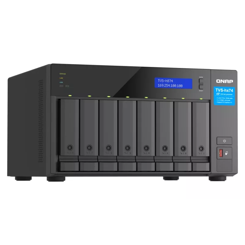 QNAP TVS-h874X NAS tower Intel® Core™ i9 64 GB DDR4 0 TB QuTS hero Black