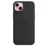 Hoesje Apple iPhone 15 Plus Silicone Case met MagSafe zwart