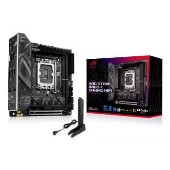 Moederbord ASUS ROG STRIX B860-I GAMING WIFI — Intel B860, LGA 1851, mini ITX, 2× DDR5 DIMM (tot 128 GB), Wi‑Fi 7, 2.5Gb LAN