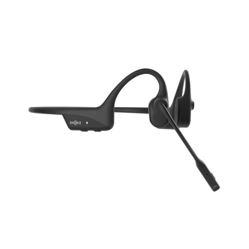 Headset Shokz OpenComm2 UC 2025 — draadloze botgeleiding-oortelefoon-headset, 16 uur gesprekstijd, USB Type-A/Type-C, ANC, 29 m bereik, zwart