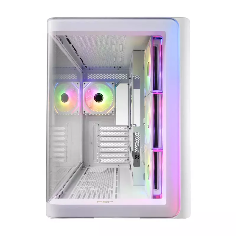 FSP M580-WA Behuizing Midi Tower mITX, mATX wit ARGB, Midi Tower, PC, wit, ATX, micro ATX, Mini-ITX, glas, SPCC, gaming