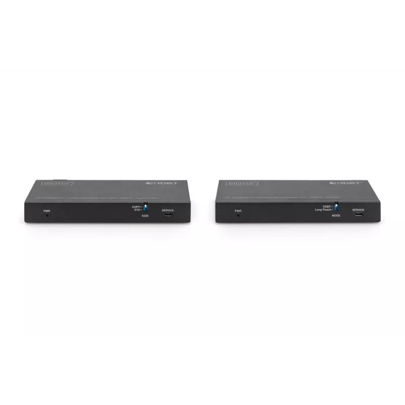 DIGITUS HDBaseT KVM-extender set. 150m 4K/60Hz. USB 2.0. PoC. IR. zwart