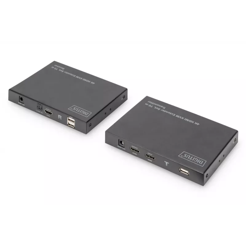 DIGITUS HDMI 2.0 HDMI KVM-extender set – 70 m, USB 1.1, touchpanel-ondersteuning