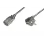 DIGITUS stroomkabel, CEE 7/7 (Type-F) 90° haaks - C13 M/F, 5m H05VV-F3G 1,0 mm² zwart EU-richtlijn