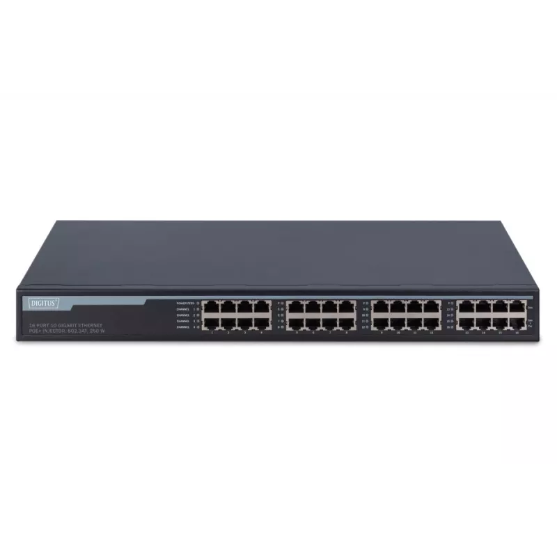 Gigabit Ethernet PoE+ injector Digitus DN-95116 16 poort 250W