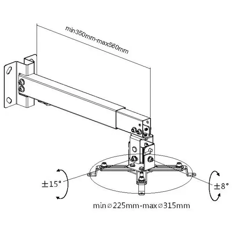 Projector-plafond-wandbeugel Equip 650703