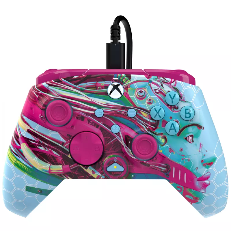 PDP REMATCH GLOW Advanced bedrade controller Android Dreams, oplichtend in het donker, voor Xbox Series X|S, Xbox One, PC, USB-C, 2,43 m kabel, meerkleurig