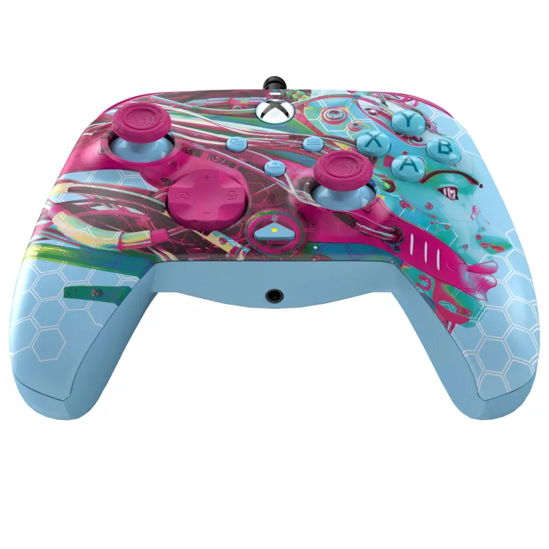 PDP REMATCH GLOW Advanced bedrade controller Android Dreams, oplichtend in het donker, voor Xbox Series X|S, Xbox One, PC, USB-C, 2,43 m kabel, meerkleurig