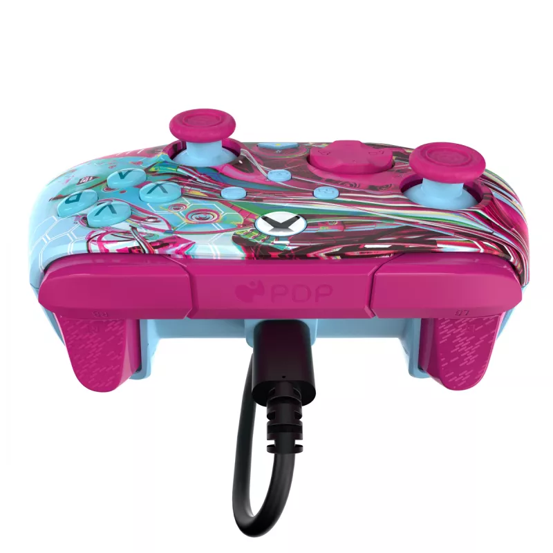 PDP REMATCH GLOW Advanced bedrade controller Android Dreams, oplichtend in het donker, voor Xbox Series X|S, Xbox One, PC, USB-C, 2,43 m kabel, meerkleurig