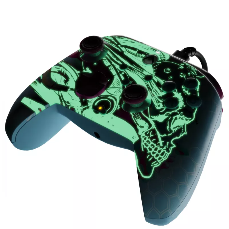 PDP REMATCH GLOW Advanced bedrade controller Android Dreams, oplichtend in het donker, voor Xbox Series X|S, Xbox One, PC, USB-C, 2,43 m kabel, meerkleurig