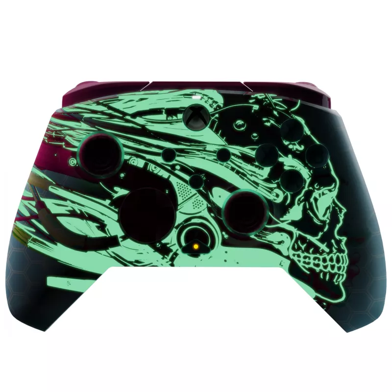 PDP REMATCH GLOW Advanced bedrade controller Android Dreams, oplichtend in het donker, voor Xbox Series X|S, Xbox One, PC, USB-C, 2,43 m kabel, meerkleurig