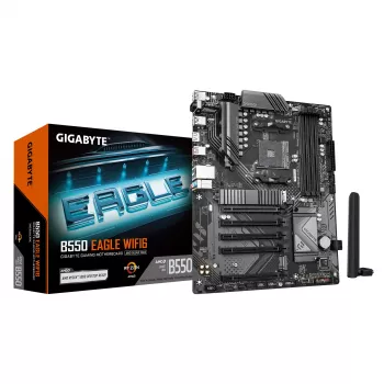 Moederbord GIGABYTE B550 EAGLE WIFI6 ATX, AMD B550, socket AM4, DDR4, 4x DIMM, 2x M.2, Wi‑Fi 6, Bluetooth 5.3