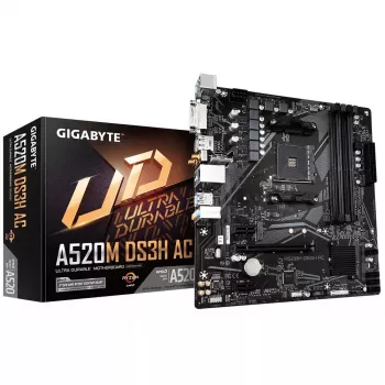 Moederbord GIGABYTE A520M DS3H AC, A520, AM4, micro ATX