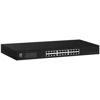 LevelOne switch 24x GE GEU-2431 19 inch rack mount kit unmanaged Gigabit Ethernet (10/100/1000) 1U zwart